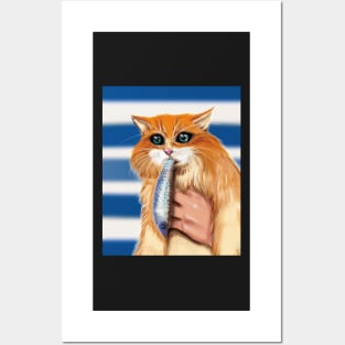 Hungry cute cat Posters and Art